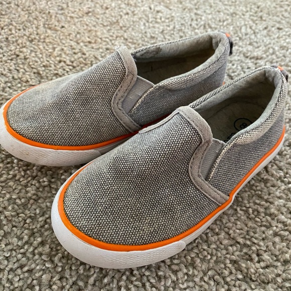 Kids Slip-On Shoes - Gray and Orange - Picture 1 of 4